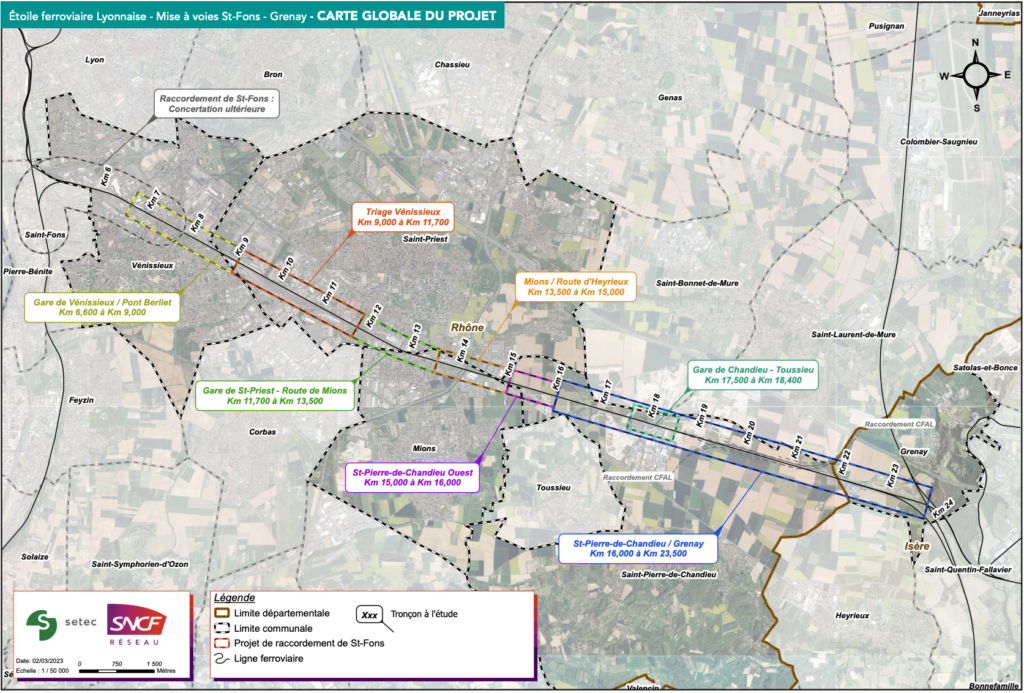 Vue aérienne présentant le projet dans son environnement